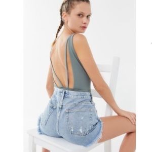 UO Out from Under plunging strappy back bodysuit